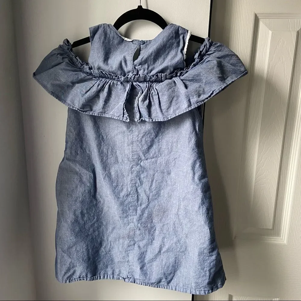 🍭6/$30 Cat & Jack Chambray Cold Shoulder Dress M